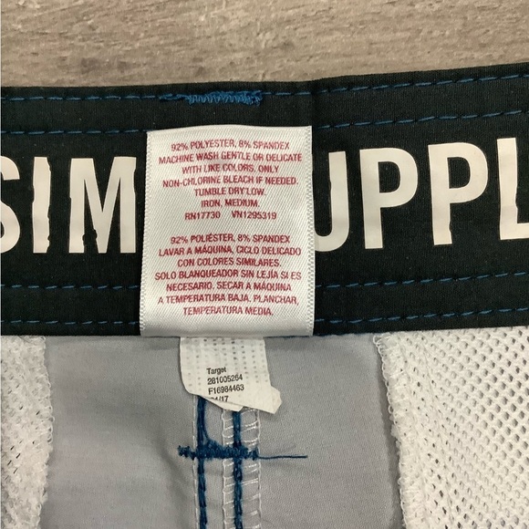 Men's Mossimo Supply Co 30 S Small Swim Shorts Trunks Board Hybrid Stripes Blue - Picture 8 of 8